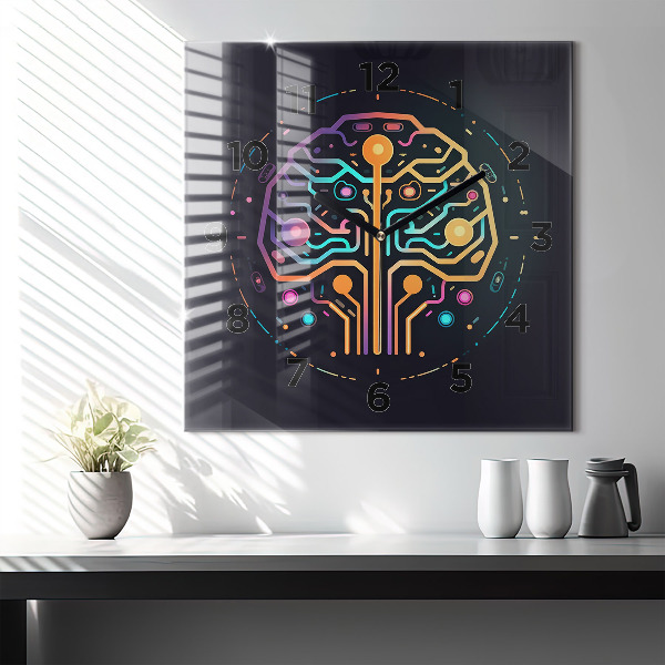 Wanduhr quadratisch mit motiv Bunte Abstraktion