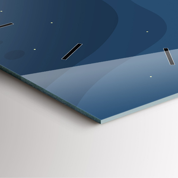 Wanduhr quadratisch Blaue Wellen