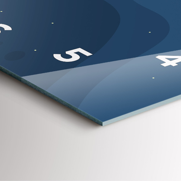 Wanduhr quadratisch Blaue Wellen