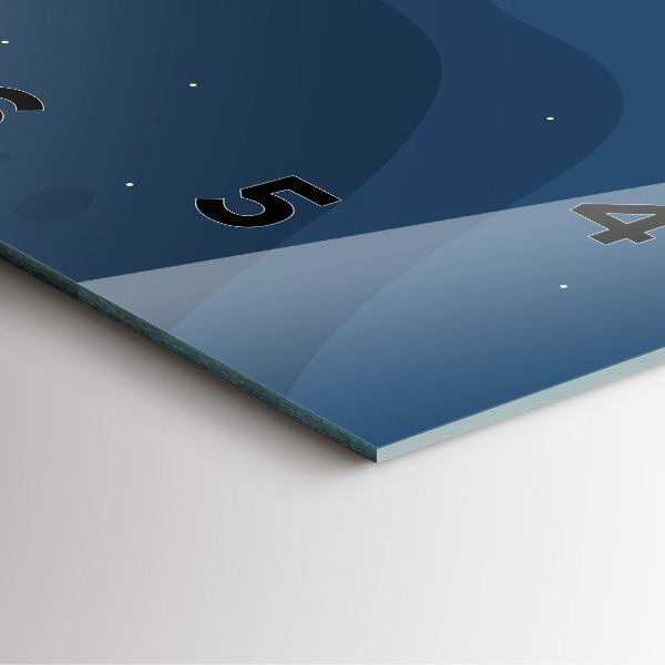 Wanduhr quadratisch Blaue Wellen