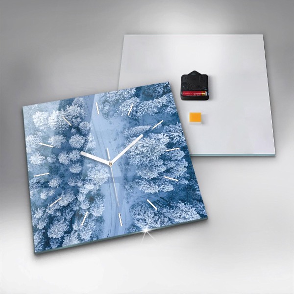 Wanduhr quadratisch Wald aus einer Drohne