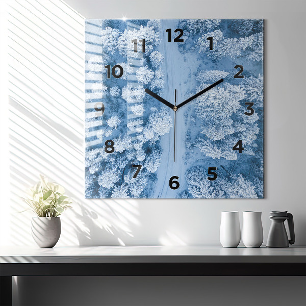 Wanduhr quadratisch Wald aus einer Drohne