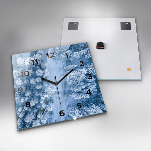 Wanduhr quadratisch Wald aus einer Drohne