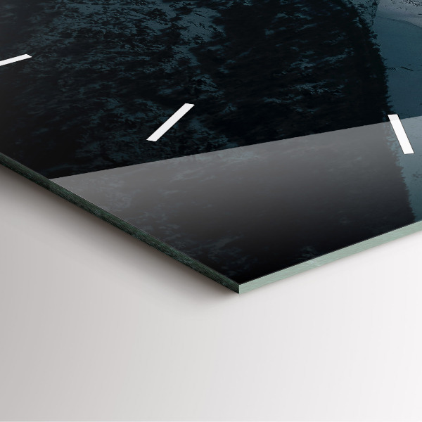 Wanduhr modern quadratisch Sonnenuntergang in den Bergen