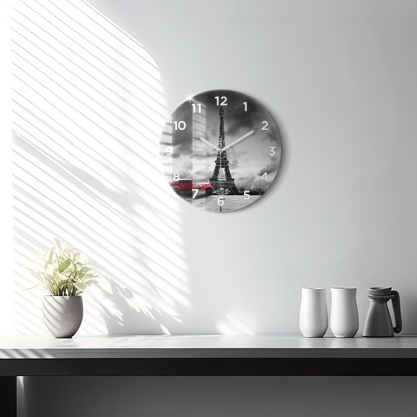 Wanduhr rund Effelturm Paris