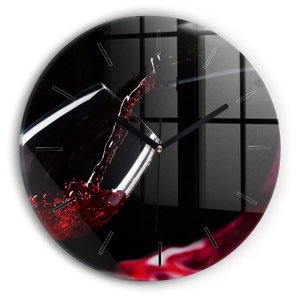 Wanduhr rund Rotwein