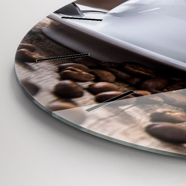 Wanduhr glas rund Eine Tasse Kaffee