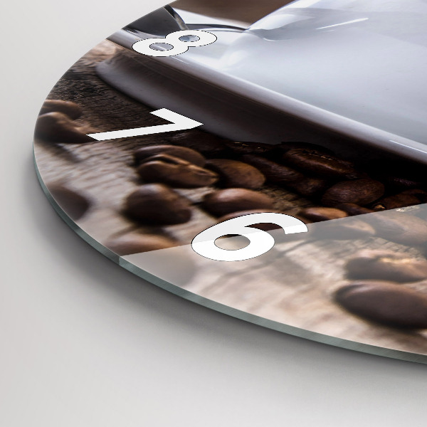 Wanduhr glas rund Eine Tasse Kaffee