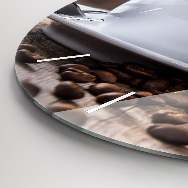 Wanduhr glas rund Eine Tasse Kaffee