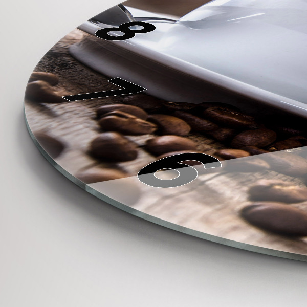 Wanduhr glas rund Eine Tasse Kaffee