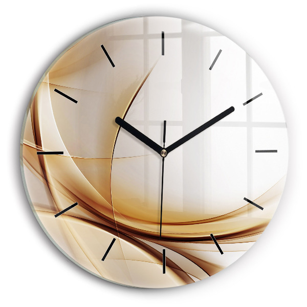 Wanduhr glas rund Goldene Abstraktion
