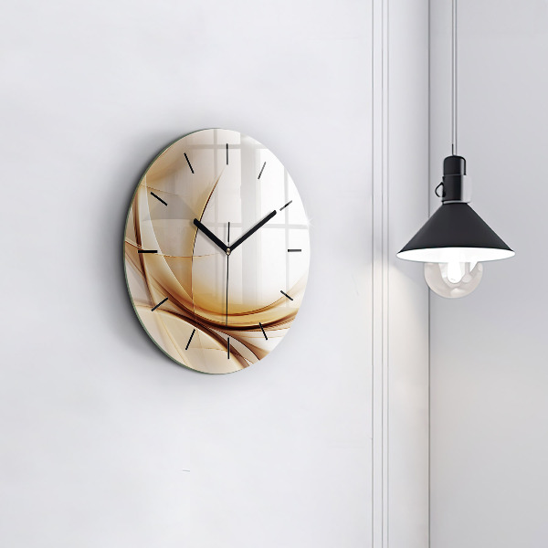 Wanduhr glas rund Goldene Abstraktion