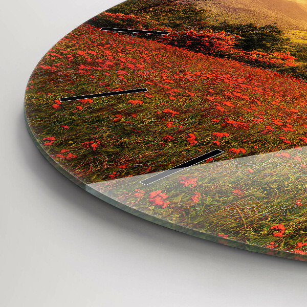 Wanduhr rund mit motiv Liebesherz Baum