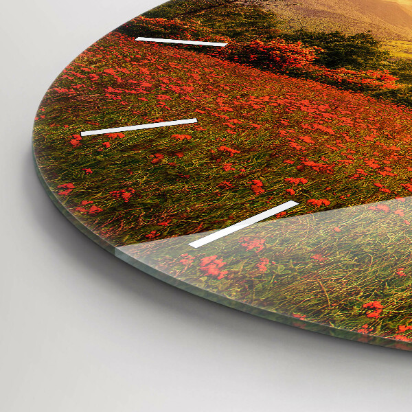 Wanduhr rund mit motiv Liebesherz Baum