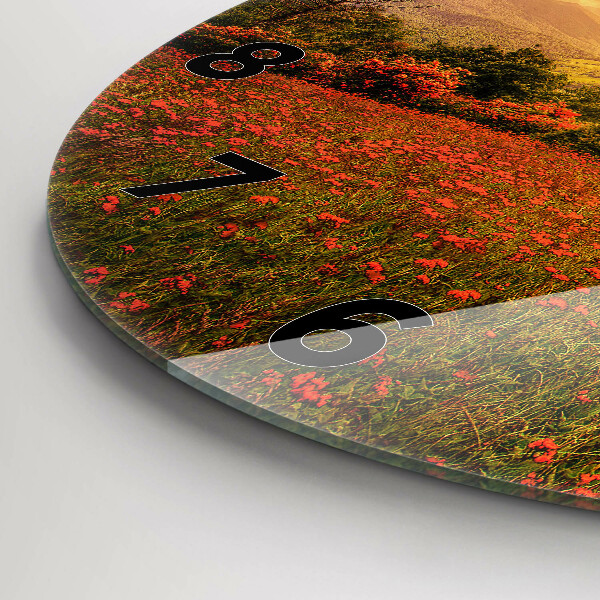 Wanduhr rund mit motiv Liebesherz Baum