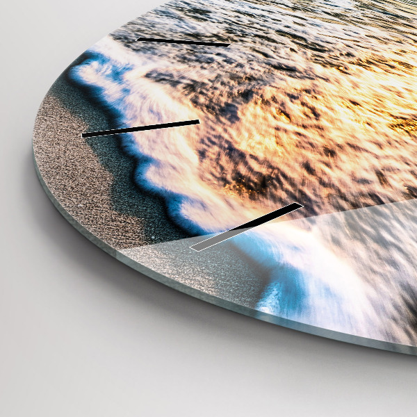 Wanduhr rund mit motiv Strand, Meer und Sand