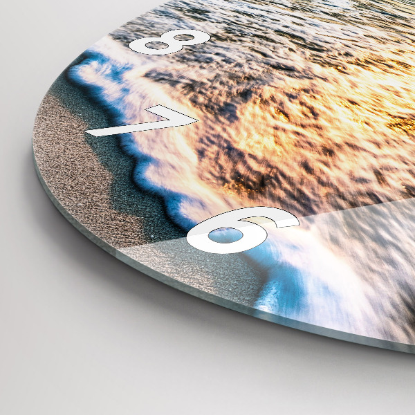 Wanduhr rund mit motiv Strand, Meer und Sand