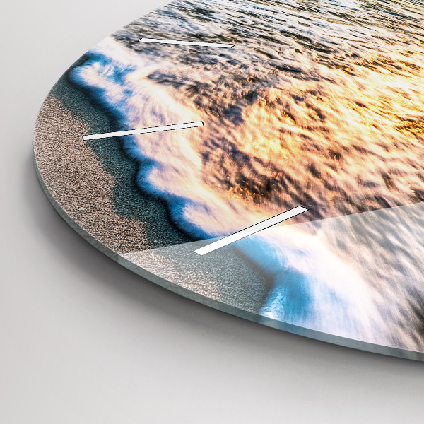 Wanduhr rund mit motiv Strand, Meer und Sand