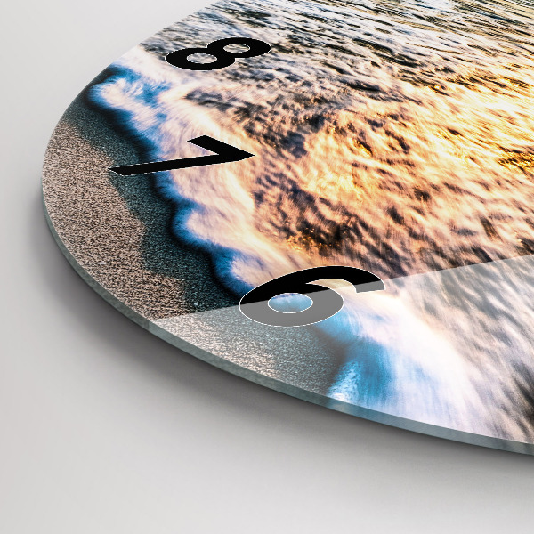Wanduhr rund mit motiv Strand, Meer und Sand