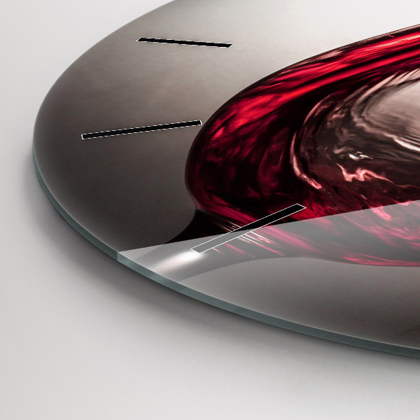 Wanduhr rund mit motiv Weinglas