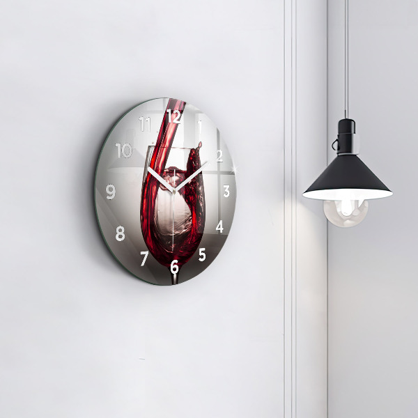 Wanduhr rund mit motiv Weinglas