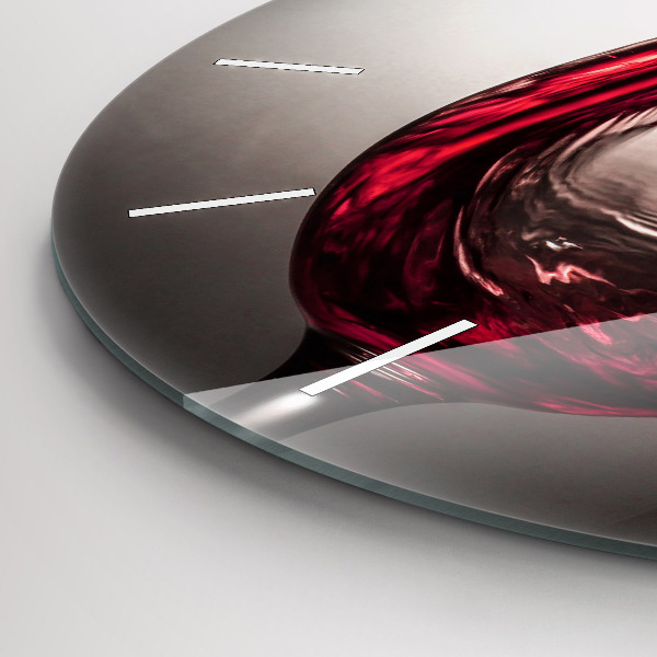 Wanduhr rund mit motiv Weinglas