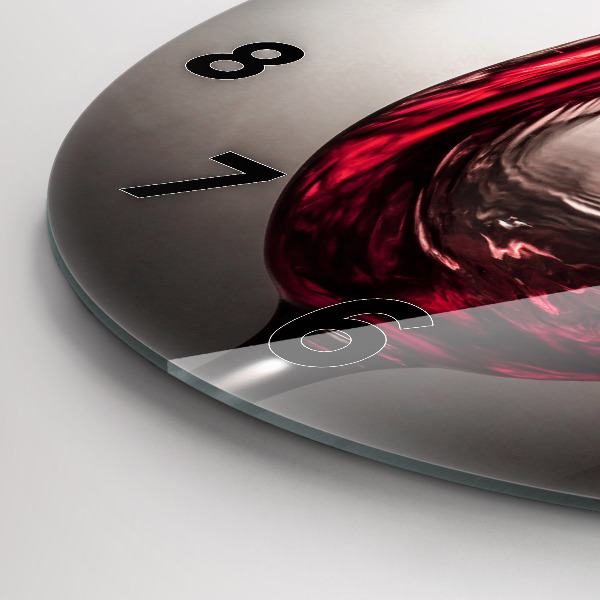 Wanduhr rund mit motiv Weinglas