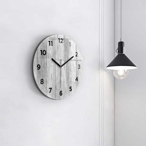 Wanduhr rund mit motiv Holztafeln