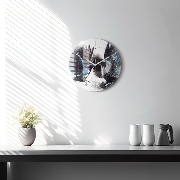 Wanduhr rund mit motiv Bemalte Vögel