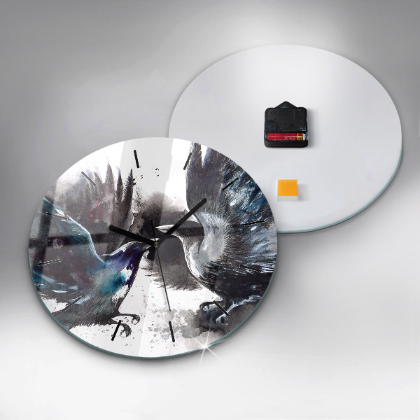 Wanduhr rund mit motiv Bemalte Vögel
