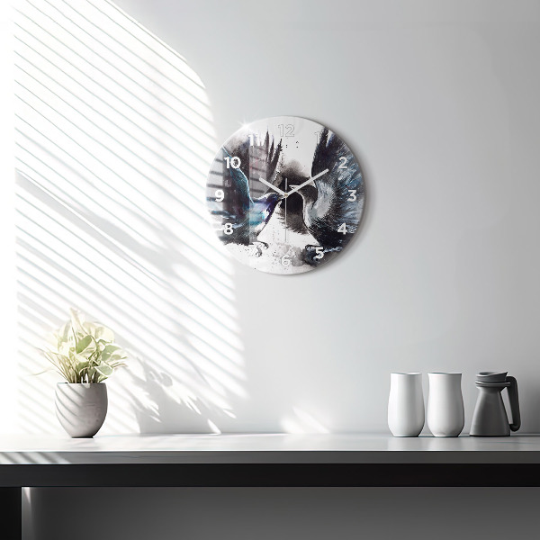 Wanduhr rund mit motiv Bemalte Vögel