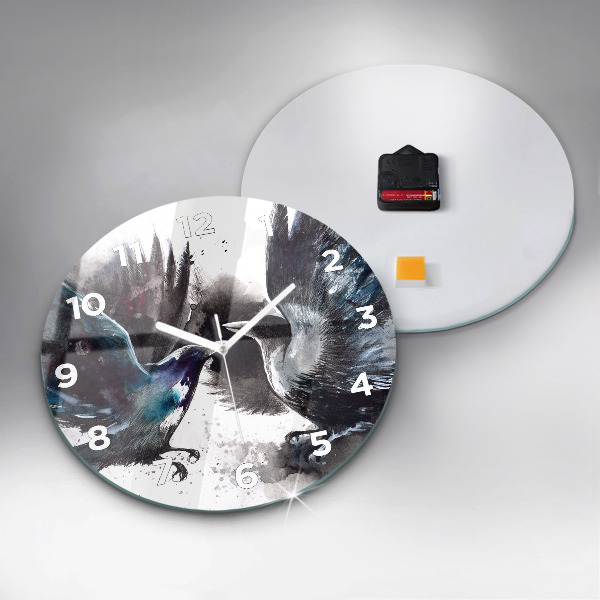 Wanduhr rund mit motiv Bemalte Vögel