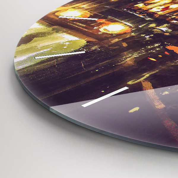 Wanduhr rund Gemalte Stadt