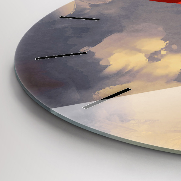 Wanduhr rund mit motiv Papier-Schiffe