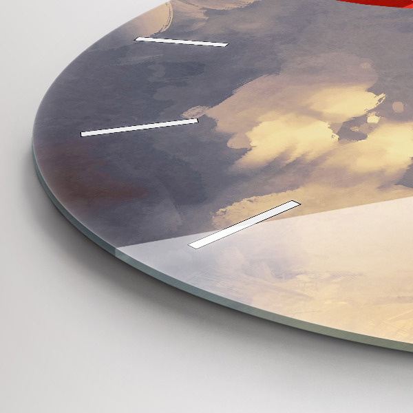 Wanduhr rund mit motiv Papier-Schiffe