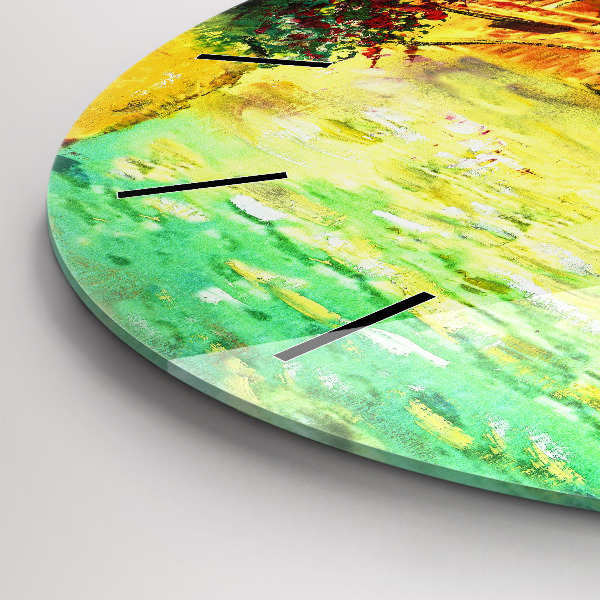 Wanduhr rund mit motiv Rialtobrücke in Venedig