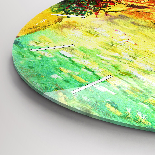 Wanduhr rund mit motiv Rialtobrücke in Venedig