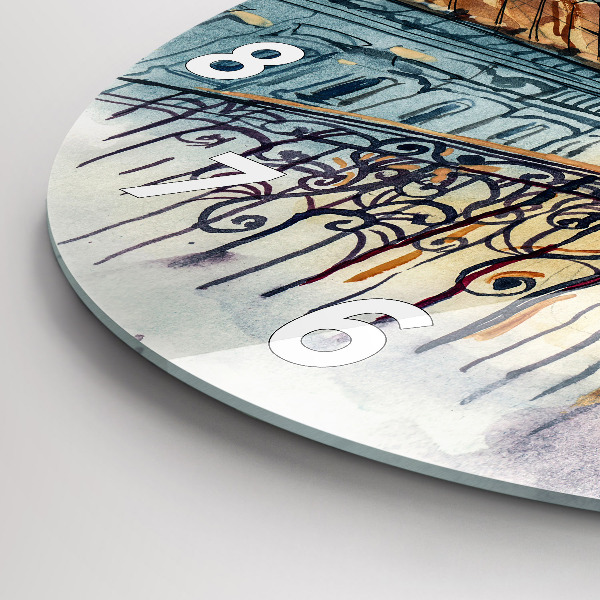 Wanduhr rund mit motiv Menschen auf Aquarell