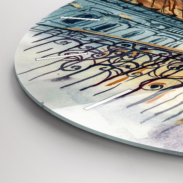 Wanduhr rund mit motiv Menschen auf Aquarell