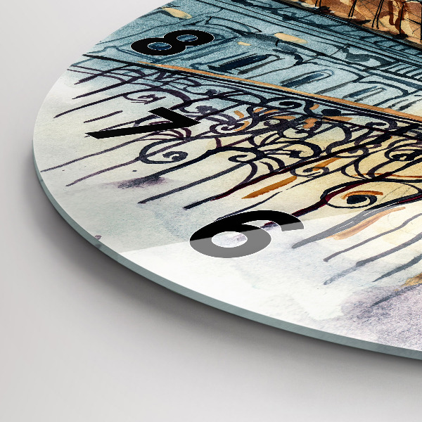 Wanduhr rund mit motiv Menschen auf Aquarell