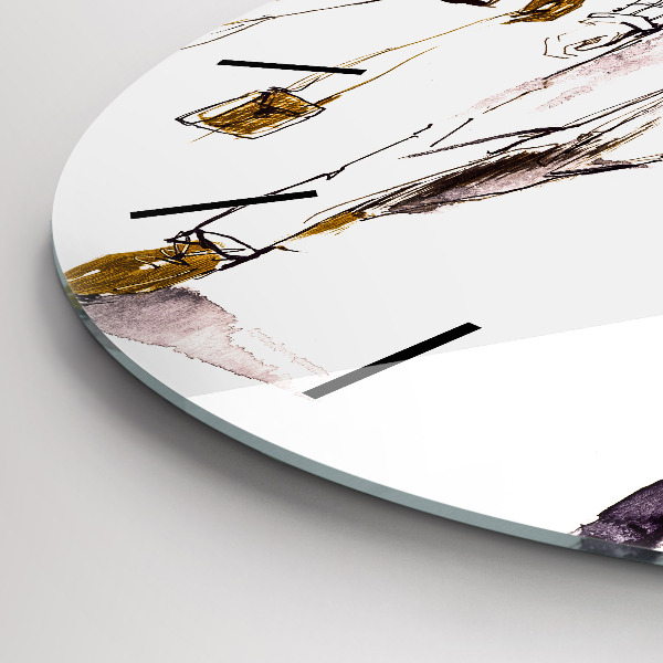 Wanduhr glas rund Frau und Mann