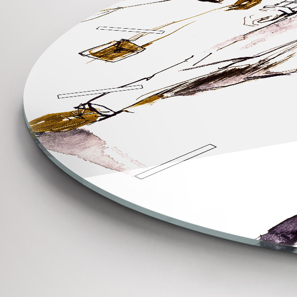 Wanduhr glas rund Frau und Mann