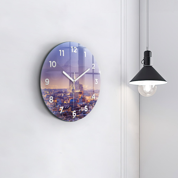 Wanduhr rund mit motiv Ansicht von Barcelona