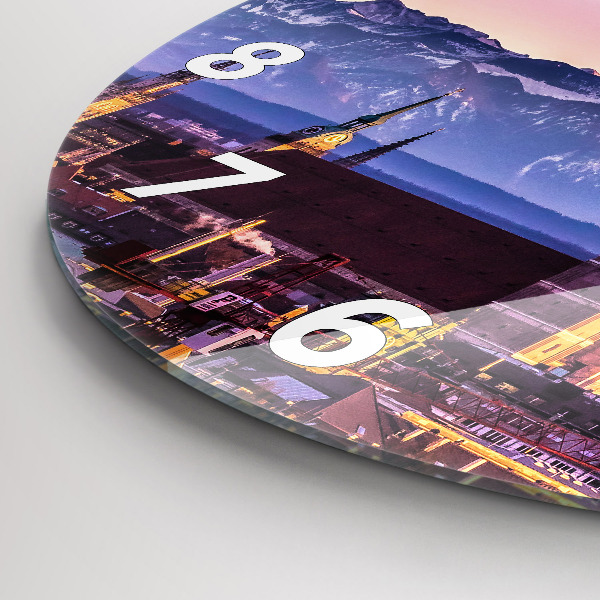 Wanduhr rund mit motiv Deutsche Alpen München