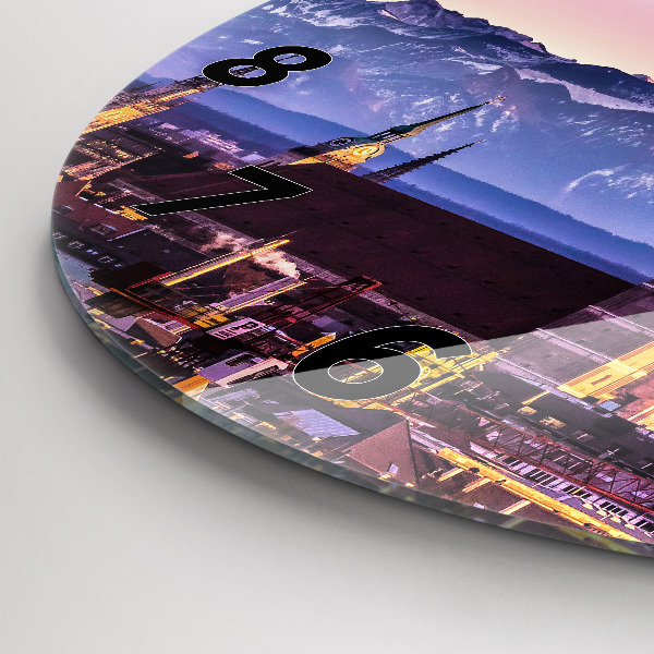 Wanduhr rund mit motiv Deutsche Alpen München