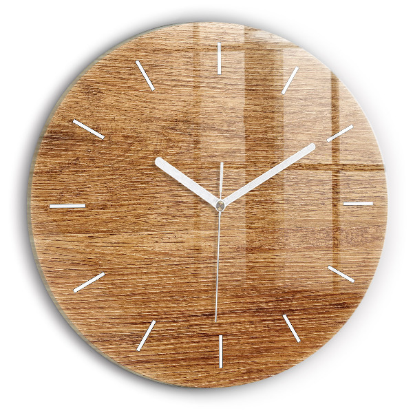 Wanduhr rund mit motiv Helles Holz