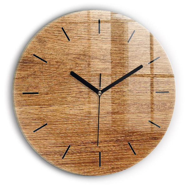Wanduhr rund mit motiv Helles Holz