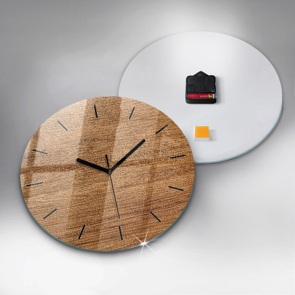 Wanduhr rund mit motiv Helles Holz