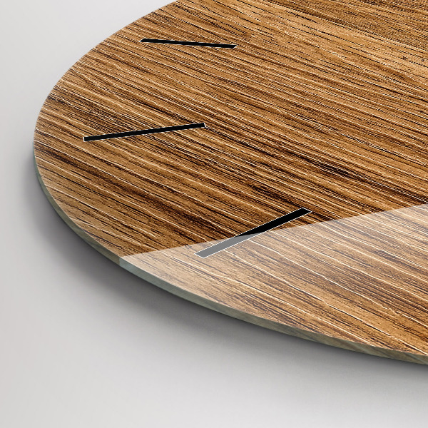 Wanduhr rund mit motiv Helles Holz