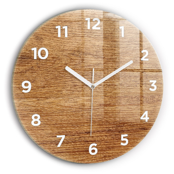 Wanduhr rund mit motiv Helles Holz